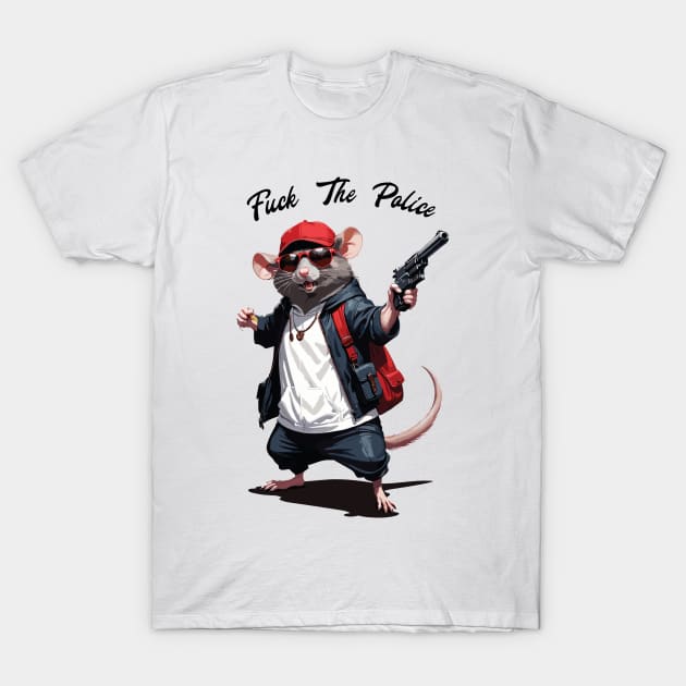 Fuck The Police / Gangsta Rat T-Shirt by Trendsdk